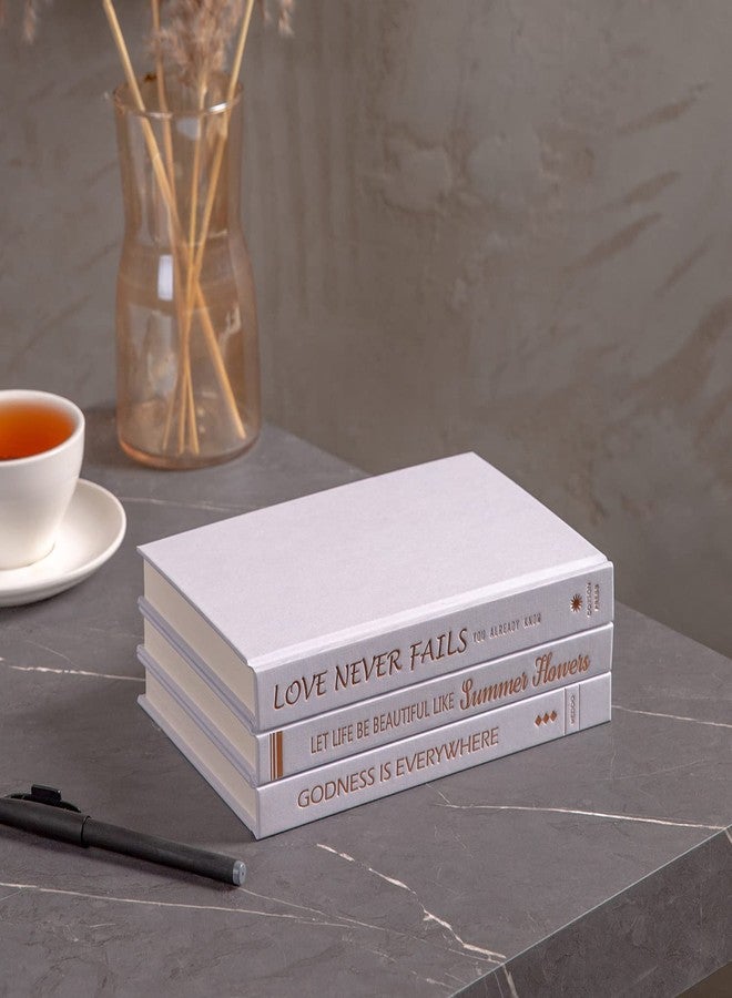 MEDOO White Decorative Books for Coffee Table - 3 Hardcover Books for Decor, Faux Books for Decoration - Book Decor, Coffee Table Book Set, Fake Books for Bookshelf Decor, White Book Shelf Decor Accents - Image 5